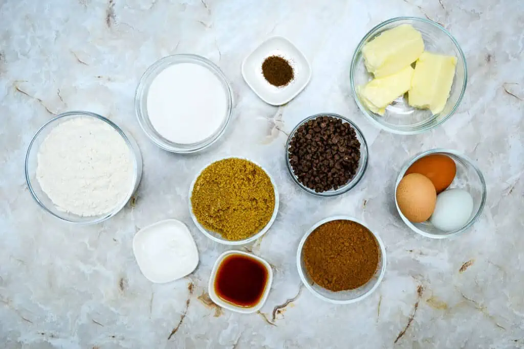Ingredients to make Fall Brownie Cupcakes.