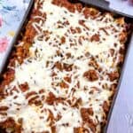 Million Dollar Spaghetti filled with meat and cheese.