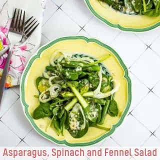 Asparagus, spinach and fennel salad.