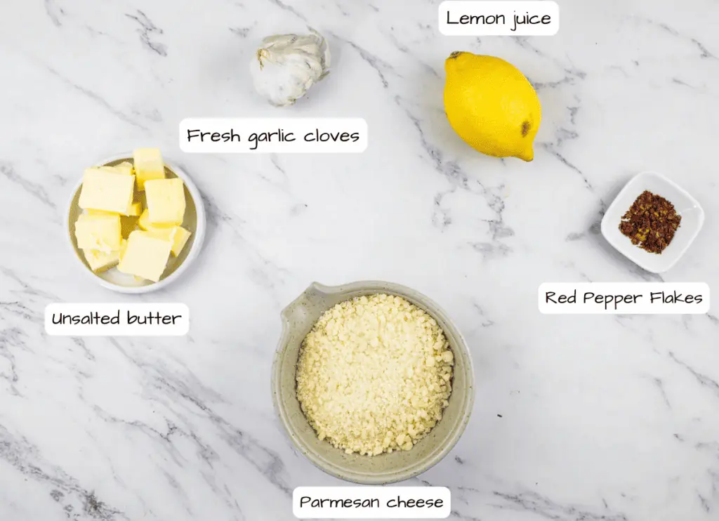 Ingredients for a lemon and garlic risotto.