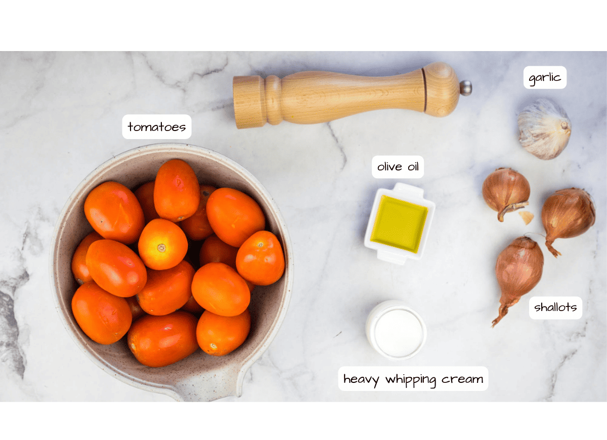 oven roasted tomato soup ingredients labeled