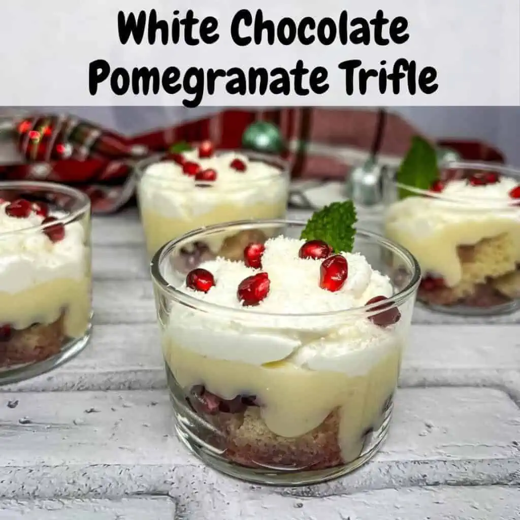 White chocolate pomegranate trifle.