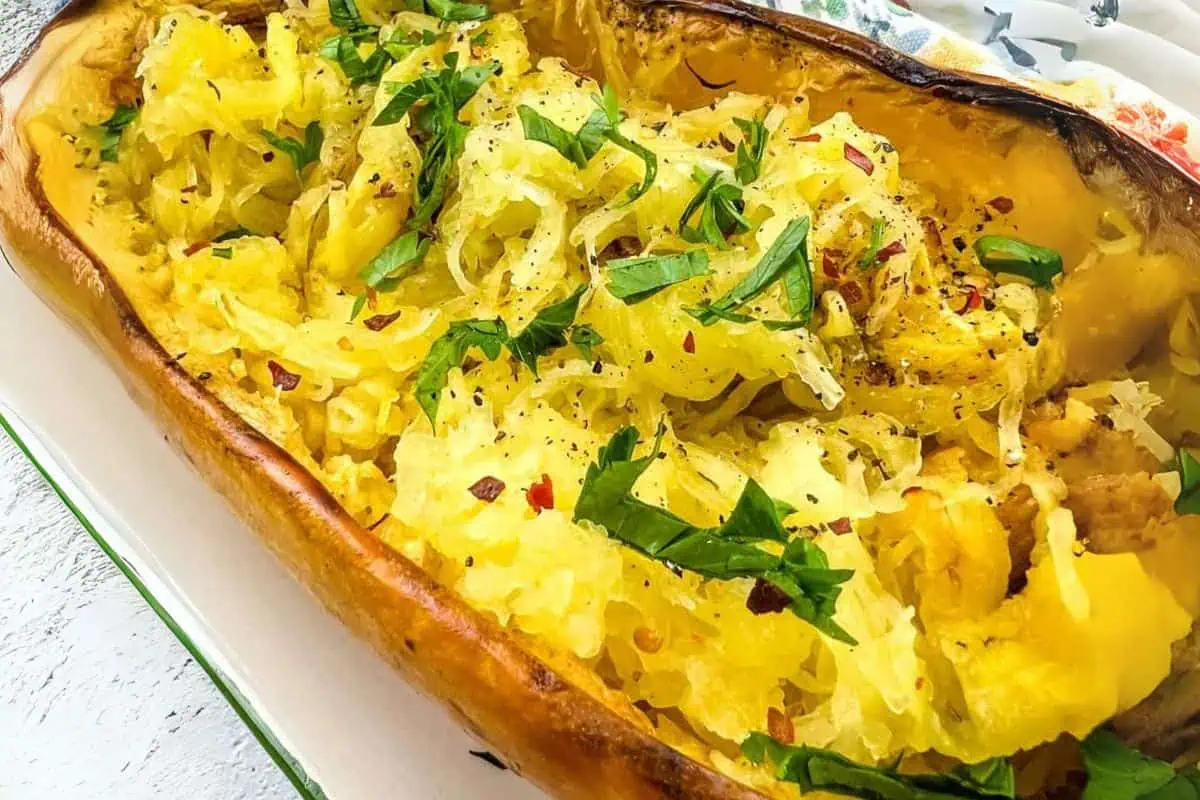 A plate of Smoked Spaghetti Squash.