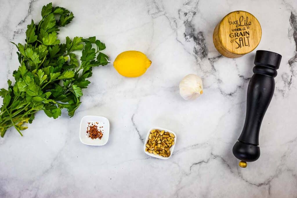 Gremolata ingredients.