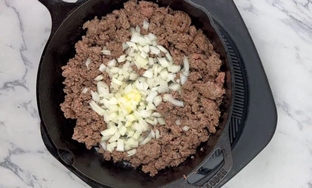 Add the diced onion.