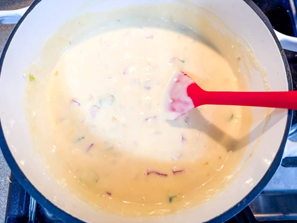 Add all the other ingredients except the pasta.
