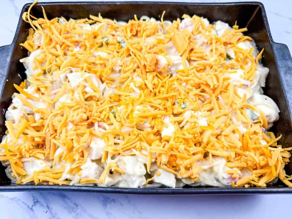 Add the remaining cheese.