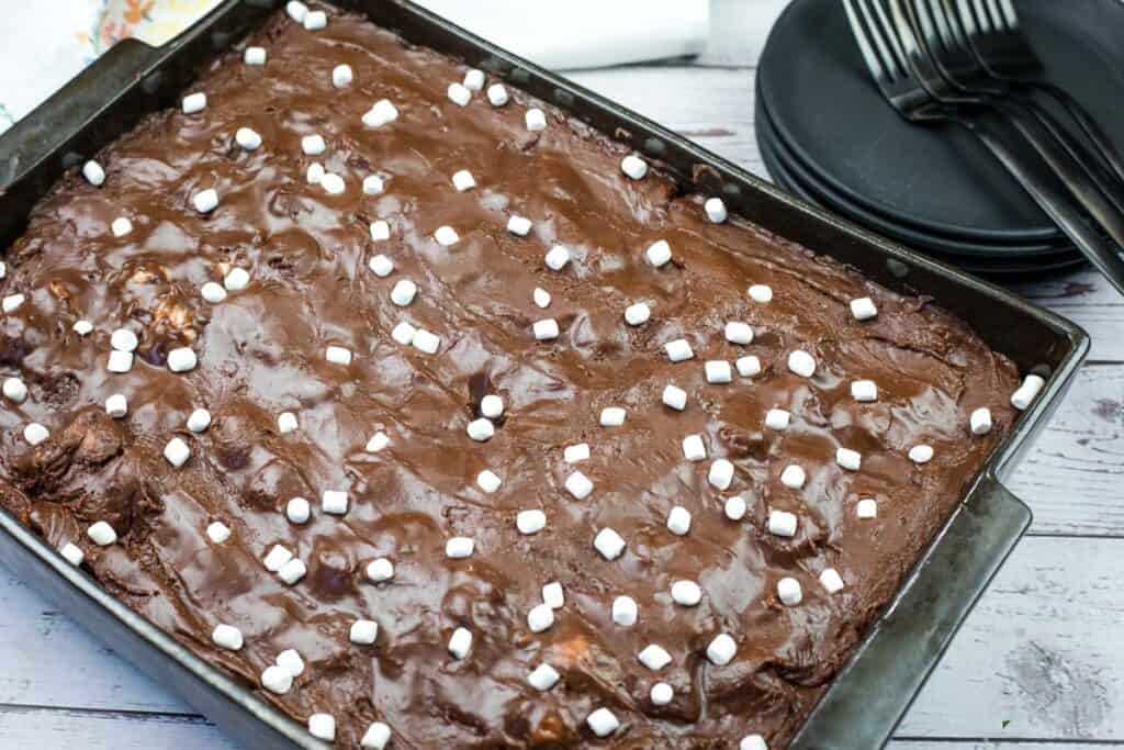 A pan of Coca-Cola Cake.