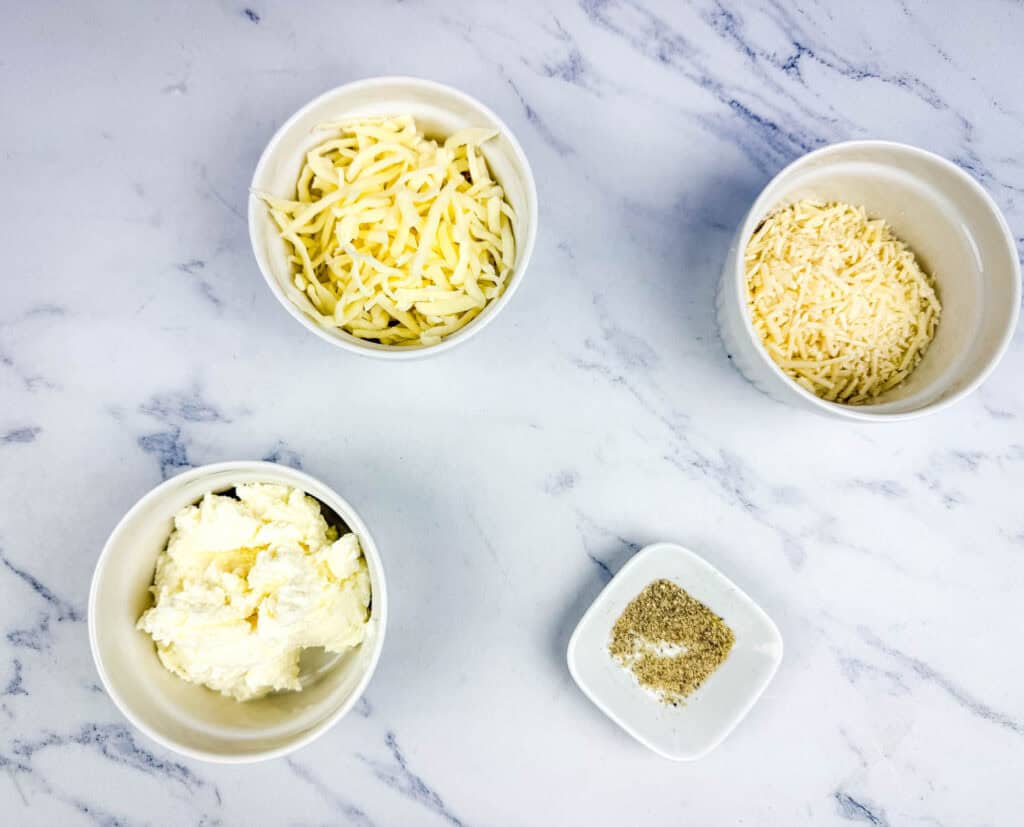 Cheese topping ingredients.