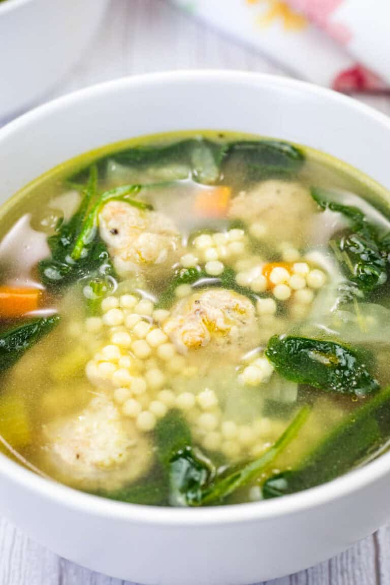 Bowl of Italian Wedding Soup.