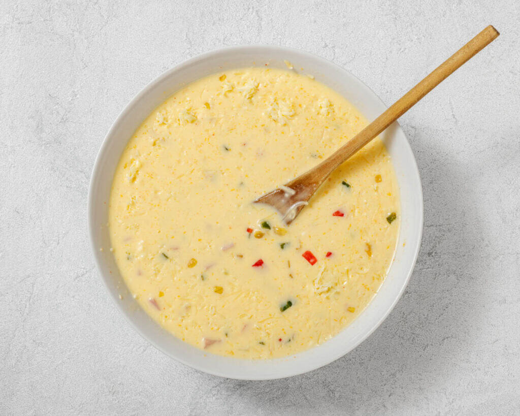 Cooking Baked Western Omelet step.
