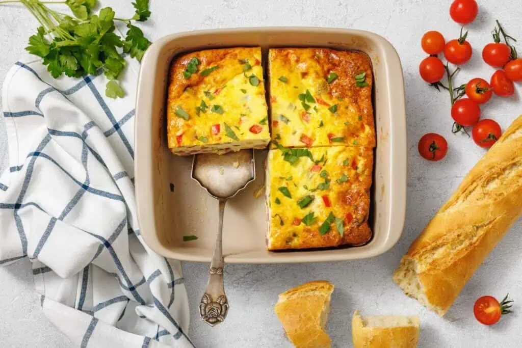 Cooking Baked Western Omelet step.