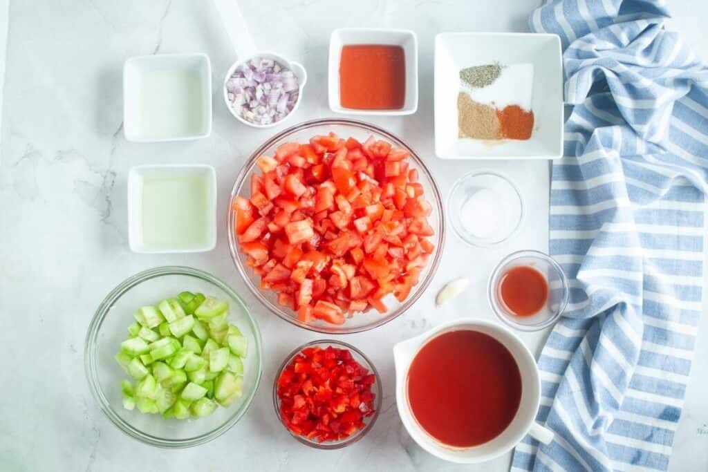 Ingredients for Classic Gazpacho.