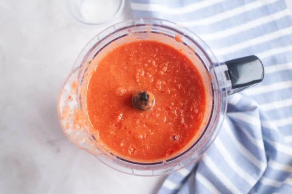 Step in making Classic Gazpacho.