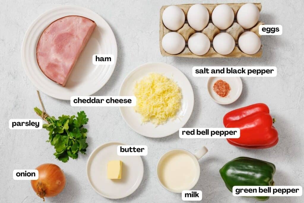 Ingredients for Baked Western Omelet. 