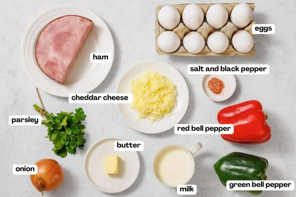 Ingredients for Baked Western Omelet. 