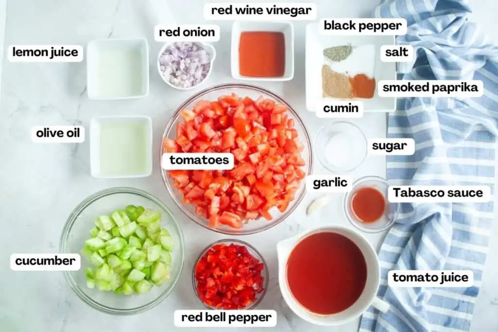 Ingredients for Classic Gazpacho.