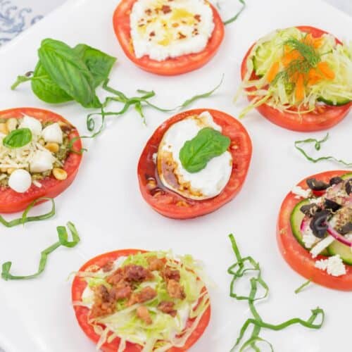 A plate of food on a white surface.