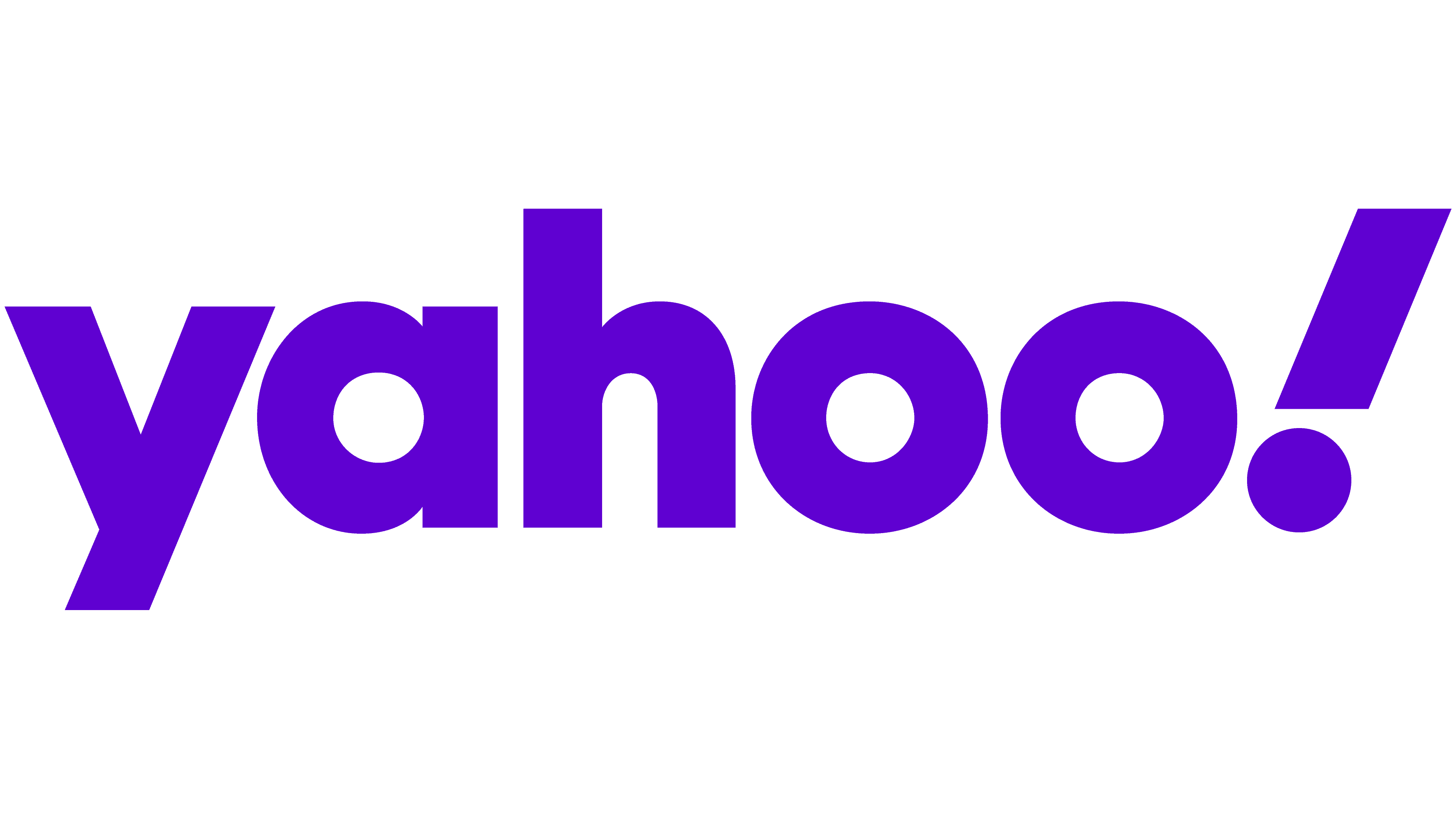 The word "yahoo!" is written in bold, purple lowercase letters with an exclamation point, displayed on a white background.